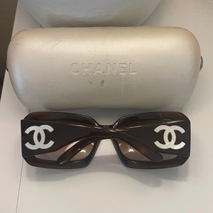 Chanel 5076H 538/13 Sunglasses Crystal Brown with Pearl CC Logo w/case